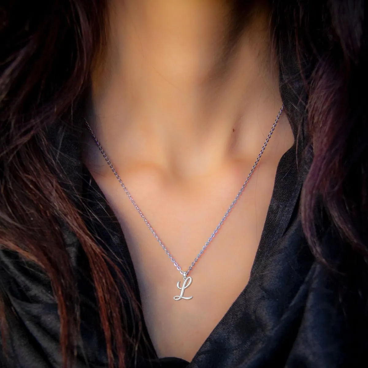 Initial Necklaces 26 Capital Letter Necklaces S925 Sterling Silver Letter Pendant Initial Necklace for Women