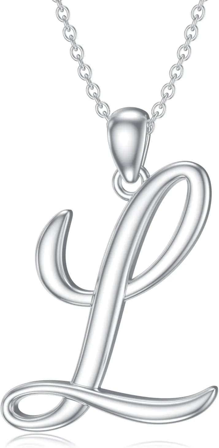 Initial Necklaces 26 Capital Letter Necklaces S925 Sterling Silver Letter Pendant Initial Necklace for Women