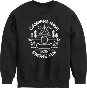 Instant Message - Camping - Campers Have S'More Fun - Toddler & Youth Crewneck Fleece Sweatshirt