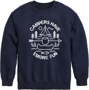 Instant Message - Camping - Campers Have S'More Fun - Toddler & Youth Crewneck Fleece Sweatshirt