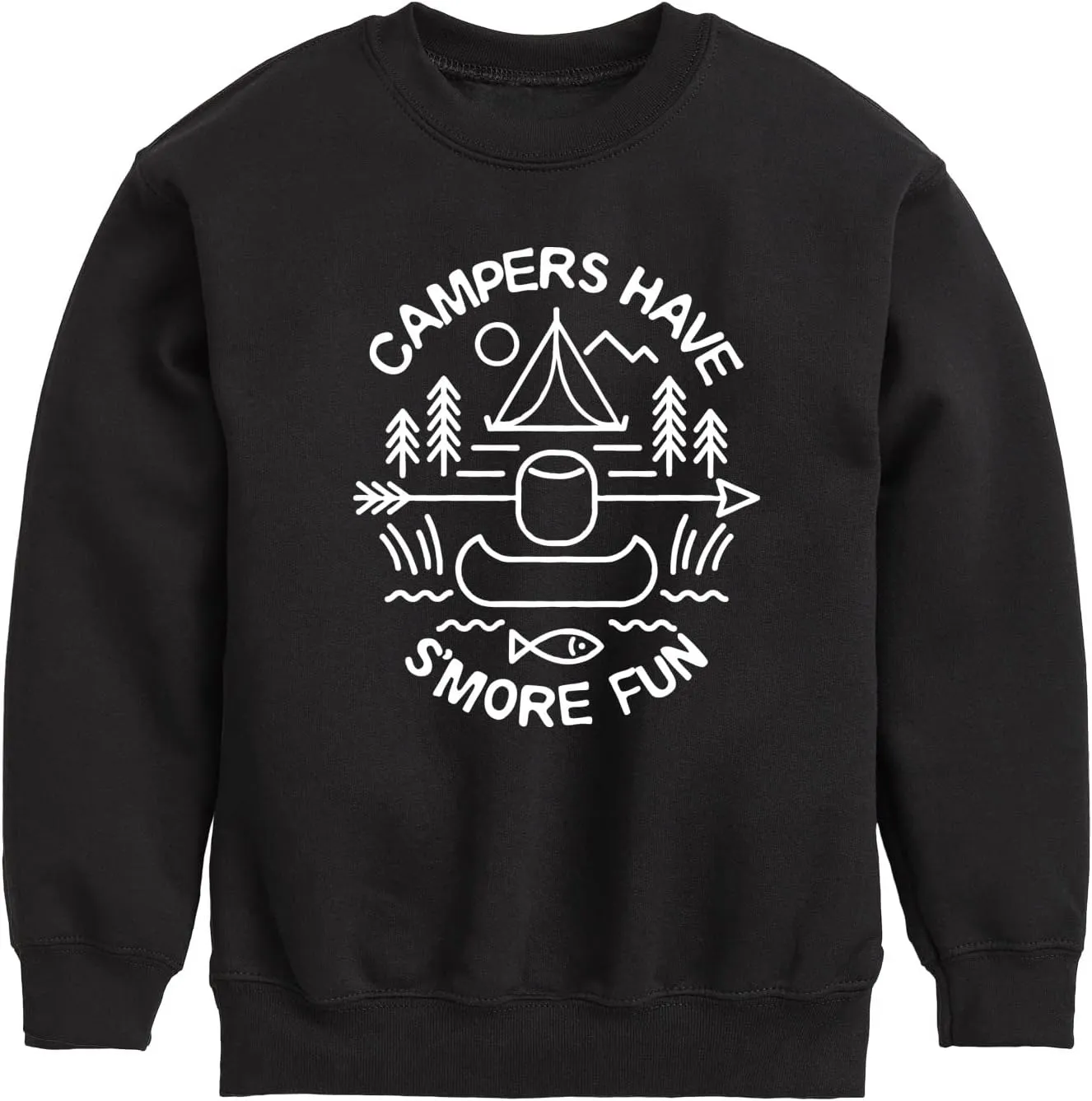 Instant Message - Camping - Campers Have S'More Fun - Toddler & Youth Crewneck Fleece Sweatshirt