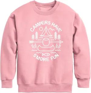 Instant Message - Camping - Campers Have S'More Fun - Toddler & Youth Crewneck Fleece Sweatshirt