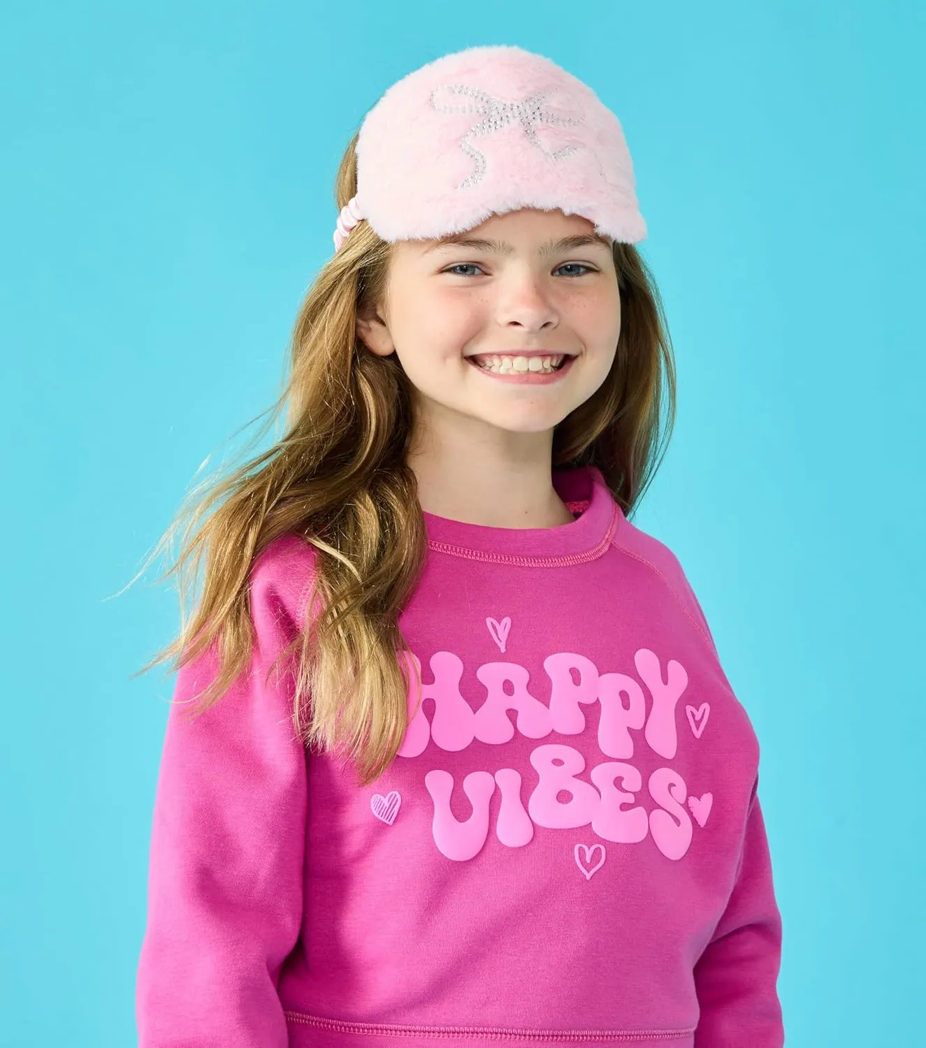 iscream Big Girls Softest Puff Fleece Crewneck Fun Graphic Sweatshirt - Bold Vibes Collection