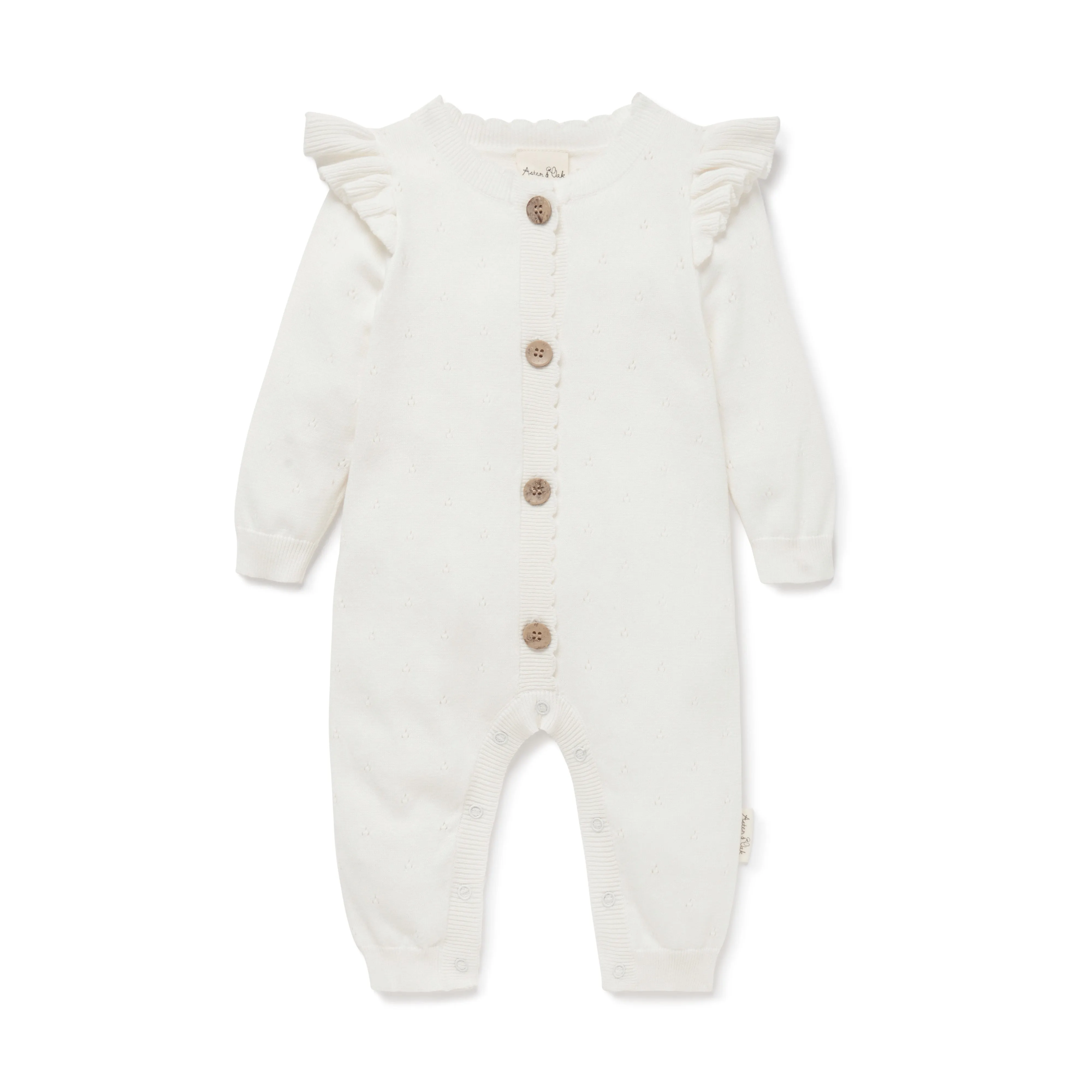 Ivory Pointelle Knit Romper Size 1