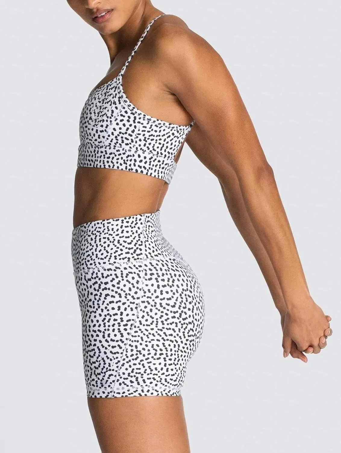 IWEMEK Women's Workout Sets 2 Piece Yoga Outfits High Waisted Biker Shorts and Cross Back Sports Bra Gym Set