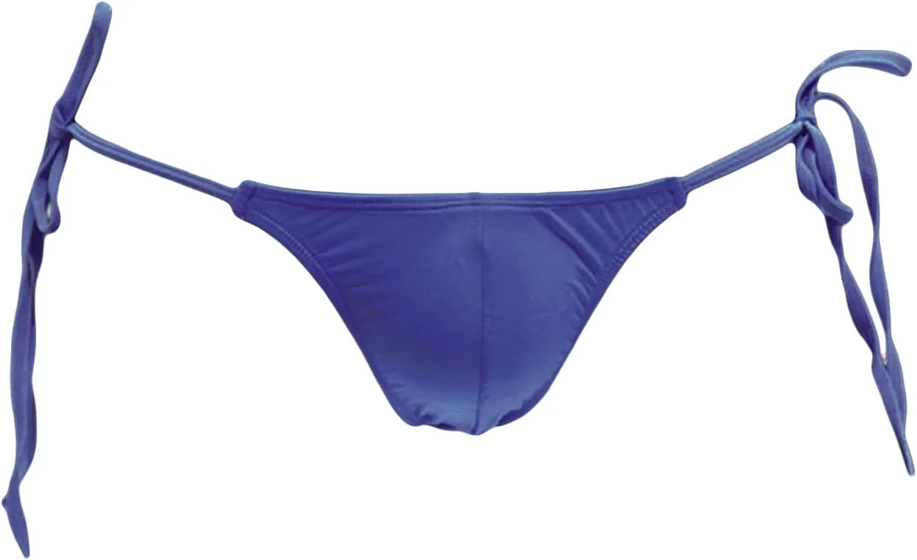 JEsilunmaMY Mens Side Tie Bikini Briefs Low Rise Ice Silk Bulge Sissy G-String Thongs Strappy Breathable Underwear Panties