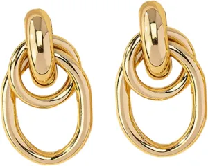 KESYOO 1 Pair Geometric Circle Hoop Earrings for Women Stylish Minimalist Double Hoops Statement Jewelry for Fashion Lovers Trendy and Lightweight Design