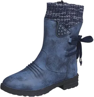 Knee High Snow Boots for Women Waterproof Non Slip Womens Tall Winter Snow Boots Snow Boots for Women Wide Waterproof Outdoor Boots Women Rubber Botas De Nieve Para Mujer Talla 4