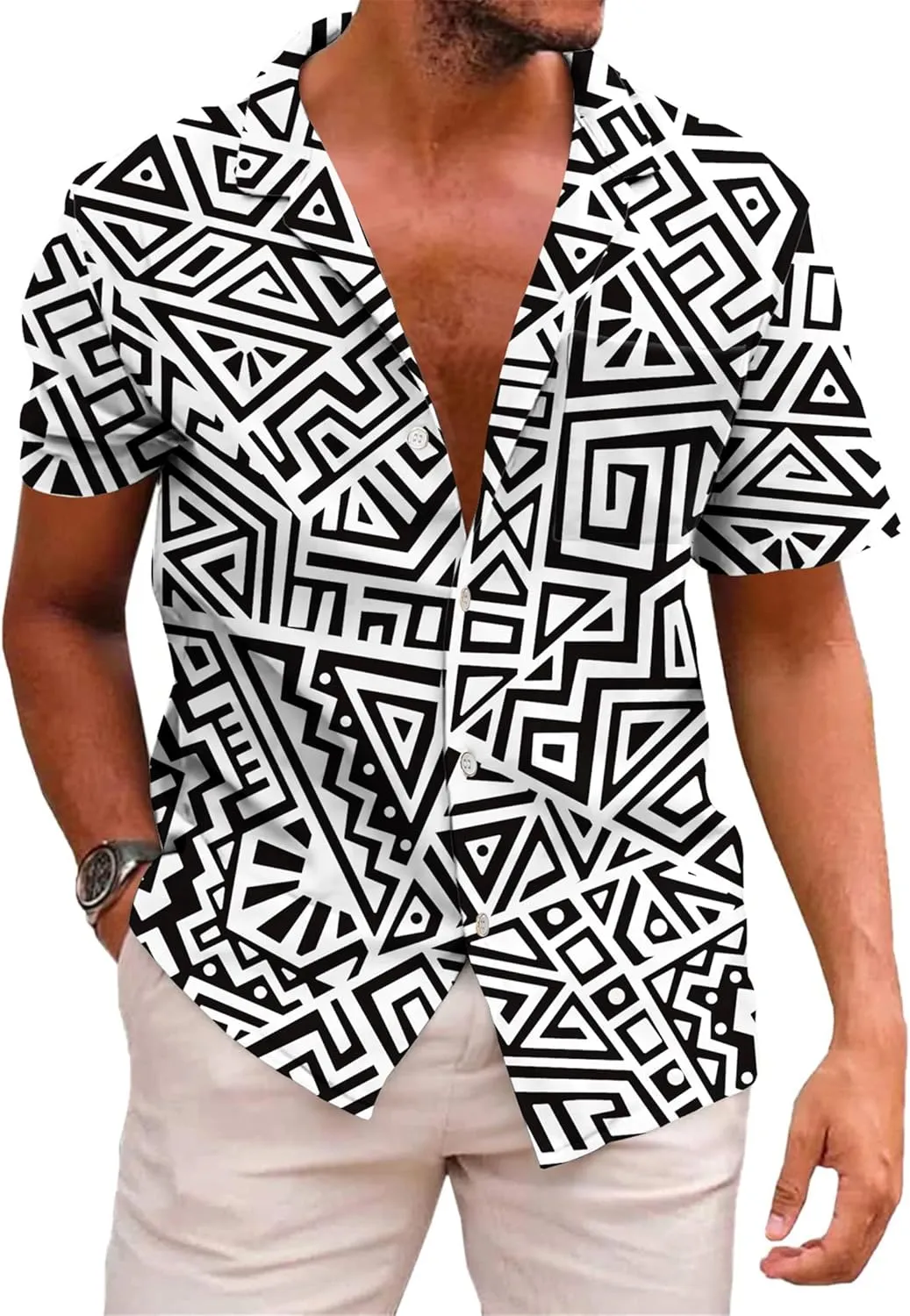 KYKU Mexico Shirt for Men Funny Beach Shirts Hawaiian Button Down Short Sleeve