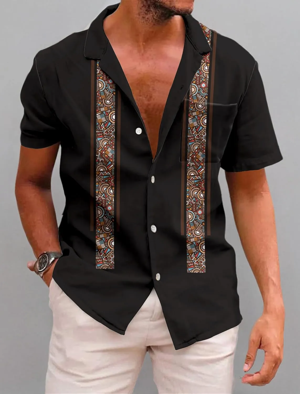 KYKU Mexico Shirt for Men Funny Beach Shirts Hawaiian Button Down Short Sleeve