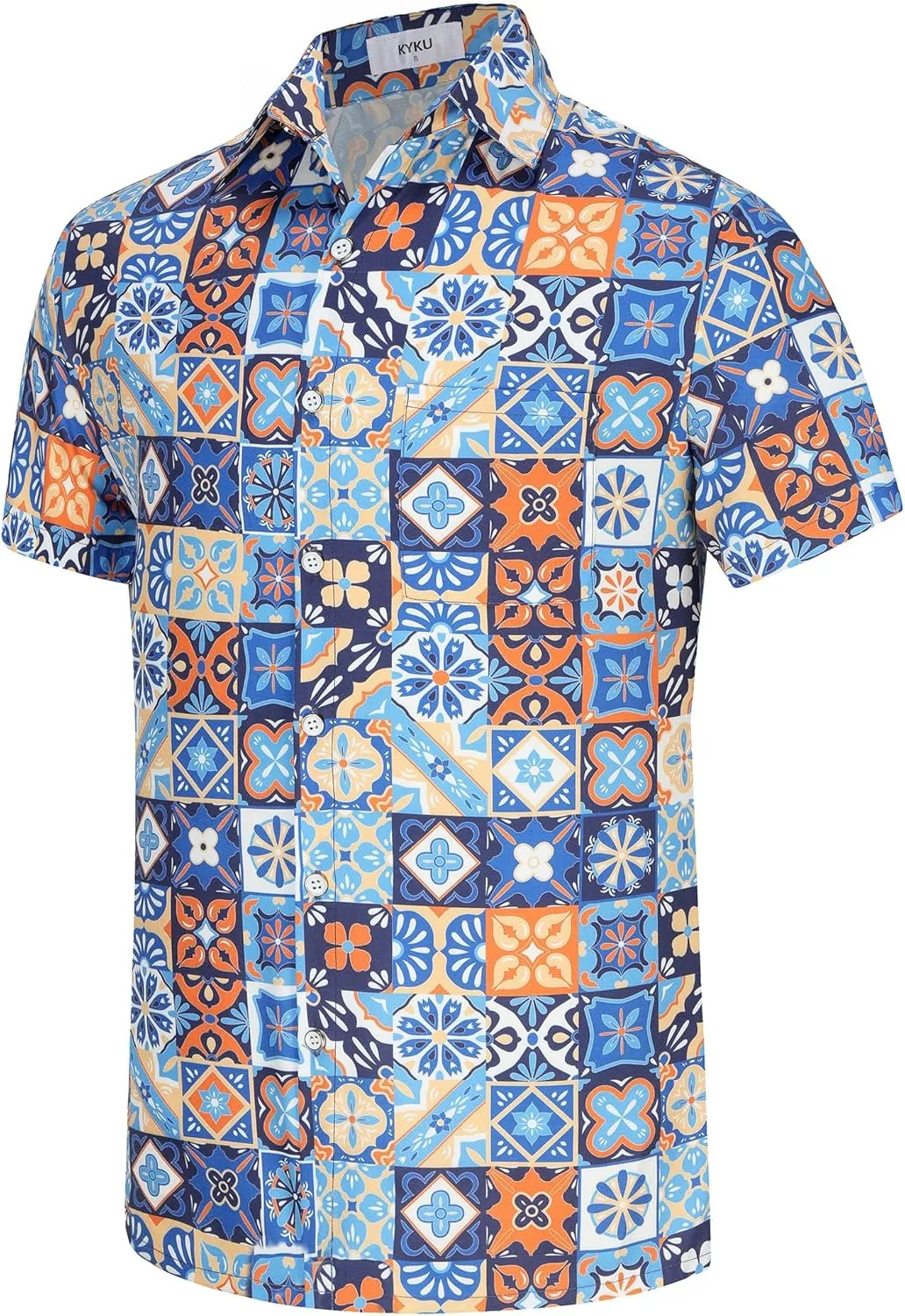 KYKU Mexico Shirt for Men Funny Beach Shirts Hawaiian Button Down Short Sleeve