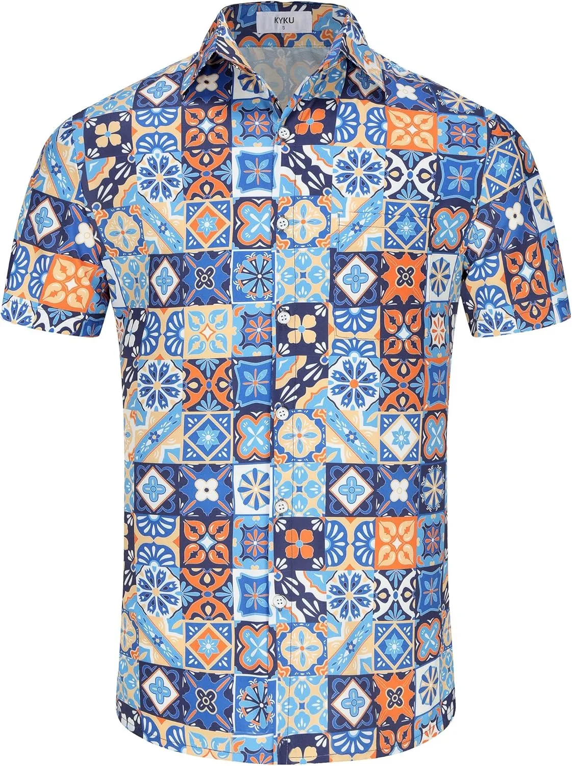 KYKU Mexico Shirt for Men Funny Beach Shirts Hawaiian Button Down Short Sleeve