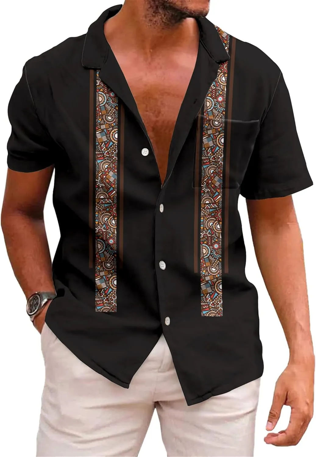 KYKU Mexico Shirt for Men Funny Beach Shirts Hawaiian Button Down Short Sleeve