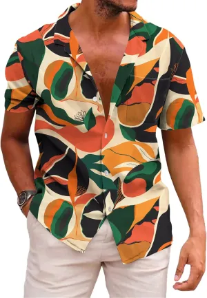 KYKU Mexico Shirt for Men Funny Beach Shirts Hawaiian Button Down Short Sleeve