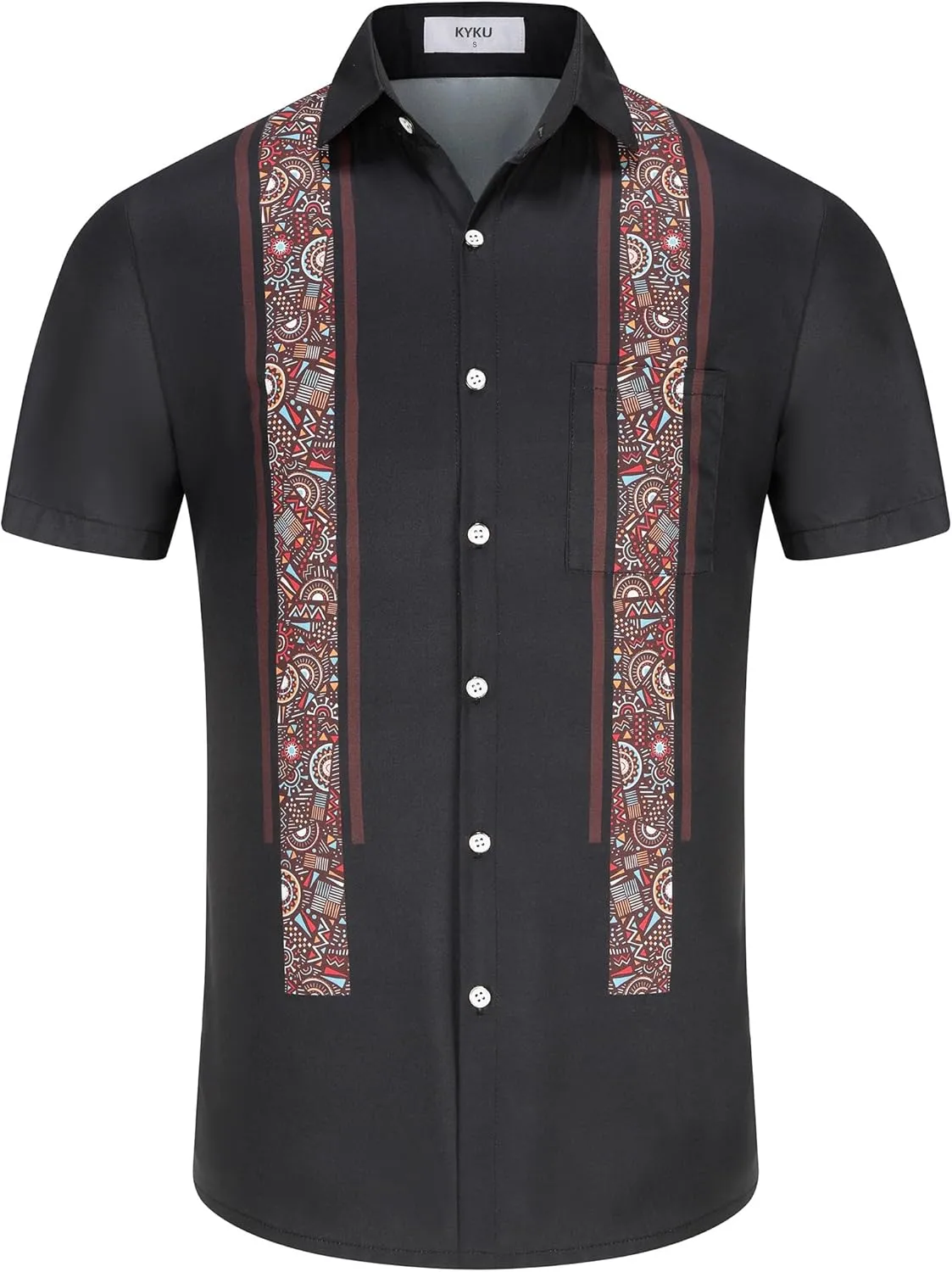 KYKU Mexico Shirt for Men Funny Beach Shirts Hawaiian Button Down Short Sleeve