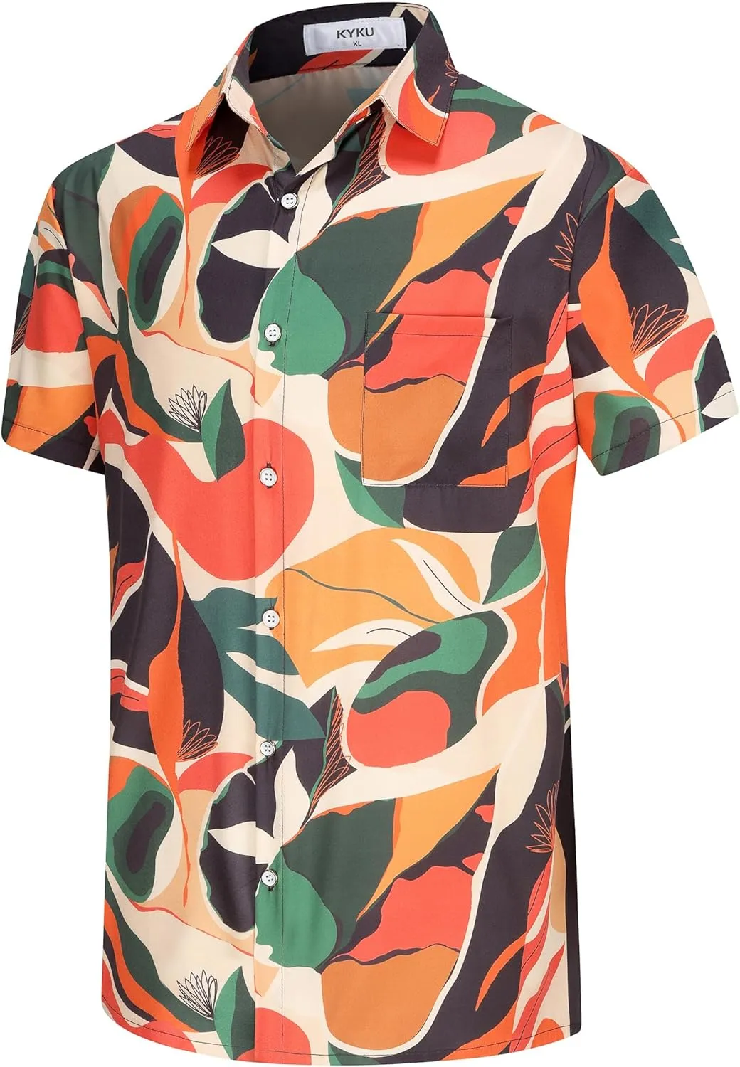 KYKU Mexico Shirt for Men Funny Beach Shirts Hawaiian Button Down Short Sleeve