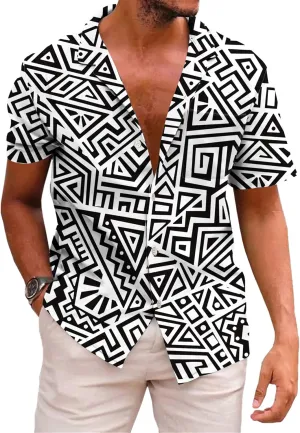 KYKU Mexico Shirt for Men Funny Beach Shirts Hawaiian Button Down Short Sleeve
