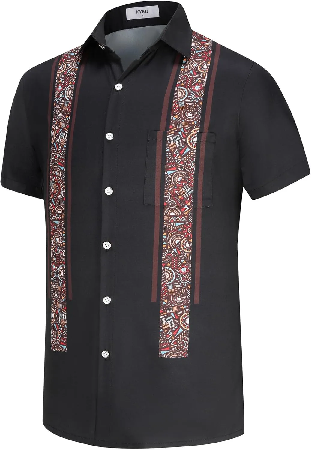KYKU Mexico Shirt for Men Funny Beach Shirts Hawaiian Button Down Short Sleeve