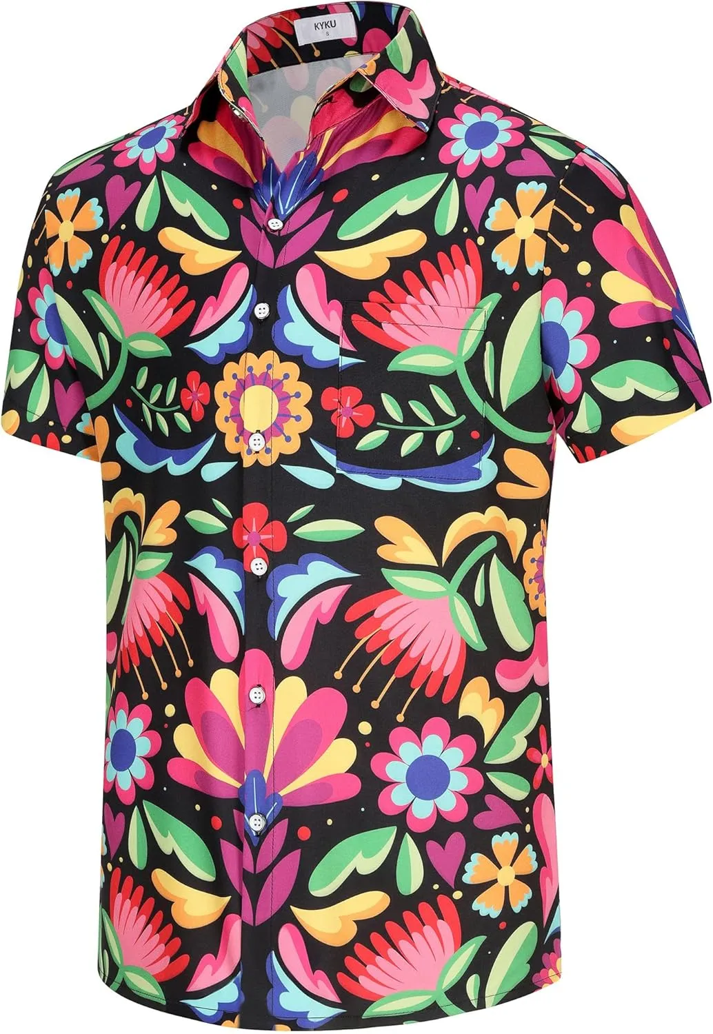 KYKU Mexico Shirt for Men Funny Beach Shirts Hawaiian Button Down Short Sleeve