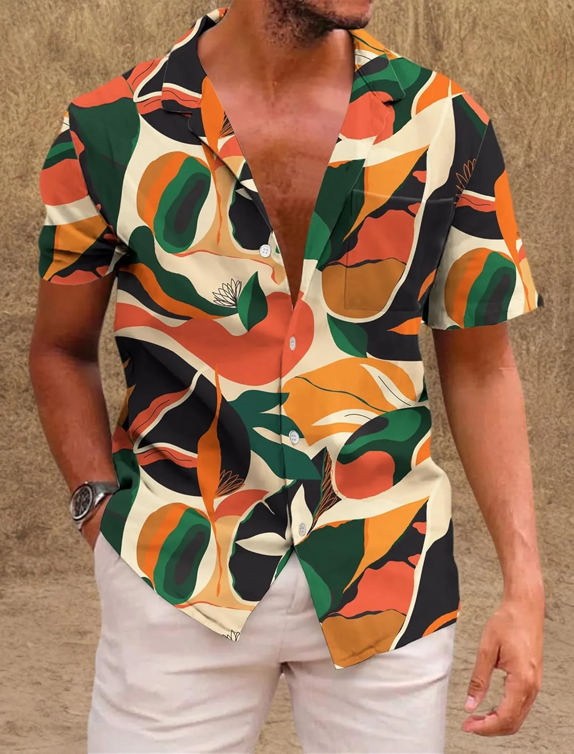 KYKU Mexico Shirt for Men Funny Beach Shirts Hawaiian Button Down Short Sleeve