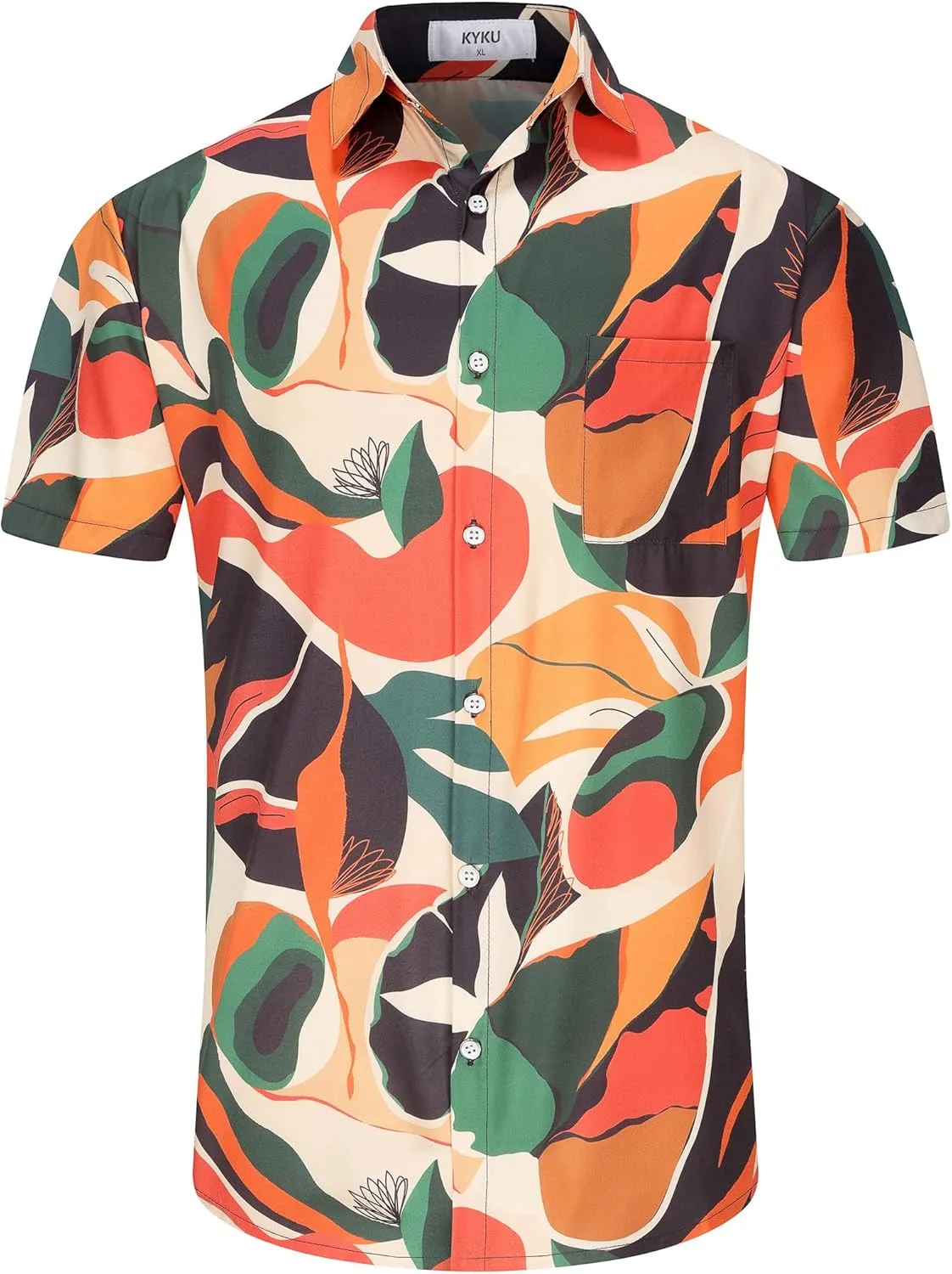 KYKU Mexico Shirt for Men Funny Beach Shirts Hawaiian Button Down Short Sleeve