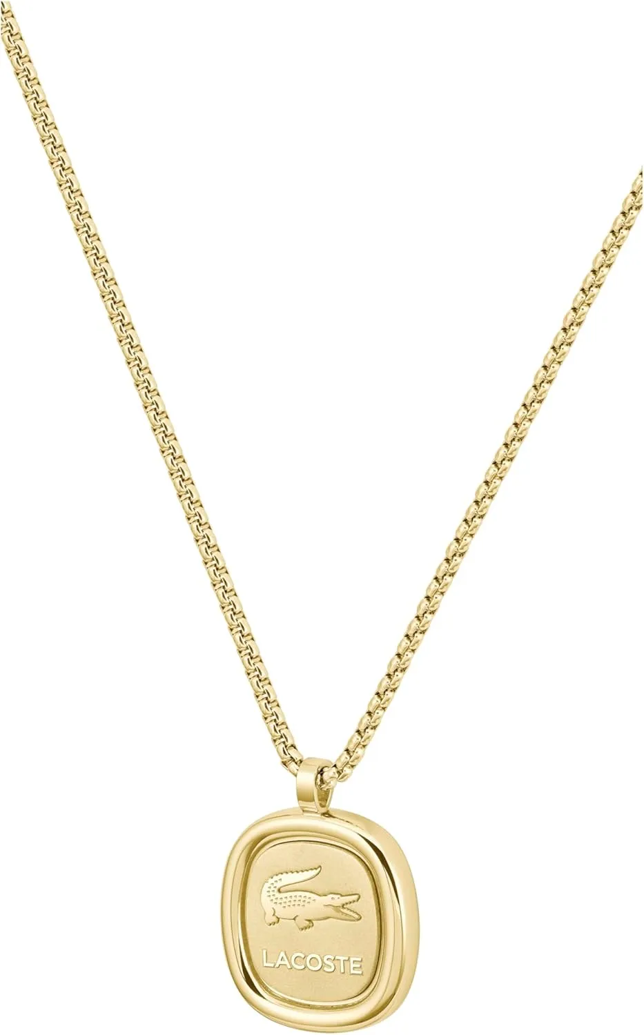 Lacoste Vigor Pendant Necklace for Men - Stainless Steel Jewelry, Contemporary Design - Fashionable Add-on Piece - Gift for Him