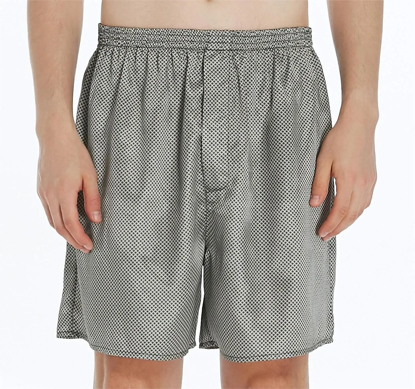 Lavenderi Men's Silk Satin Boxer Shorts, Pajama Shorts