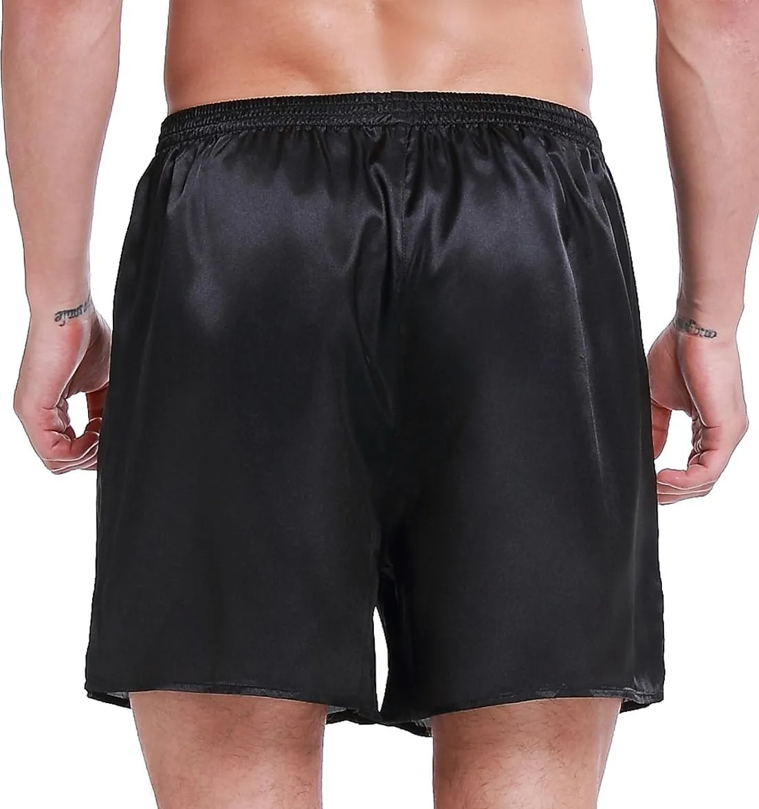 Lavenderi Men's Silk Satin Boxer Shorts, Pajama Shorts
