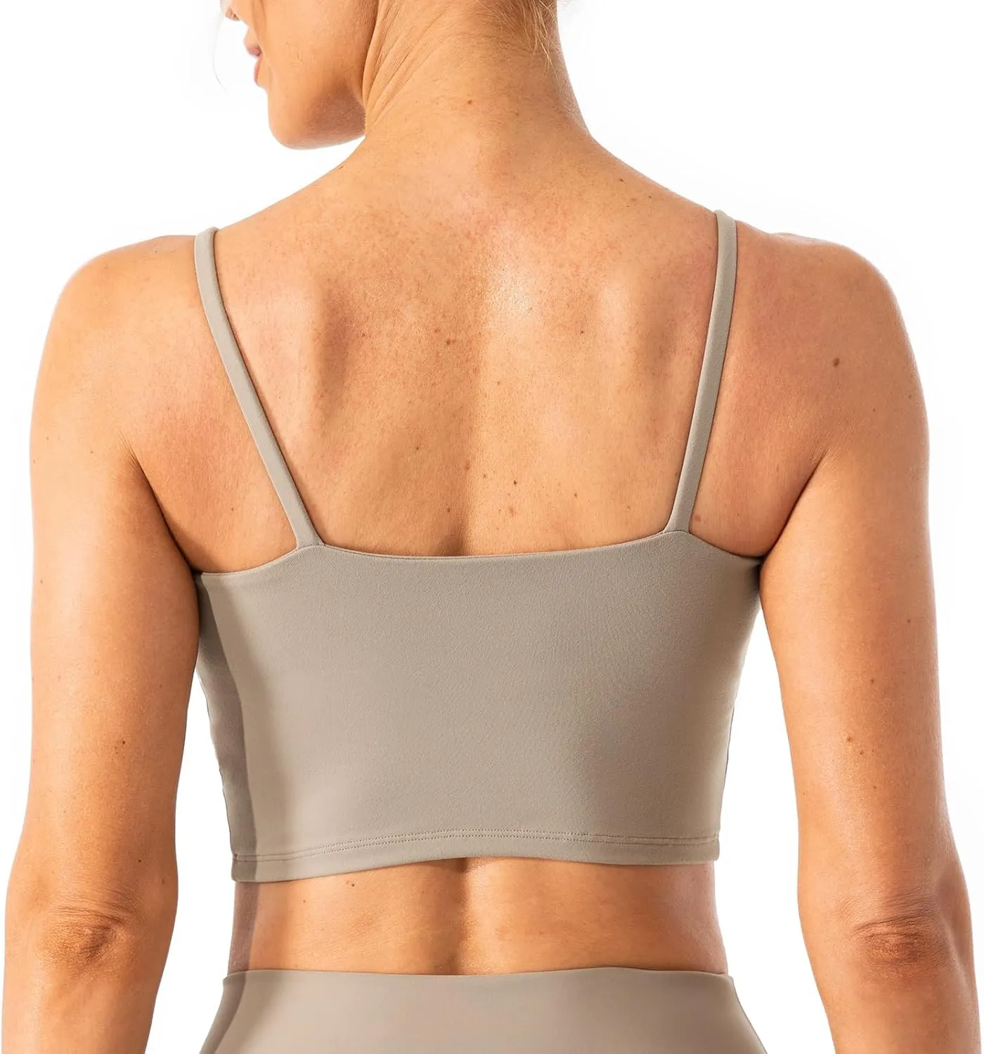 Lavento Women's Longline Sports Bras Yoga Cami Tank Top with Built in Bra