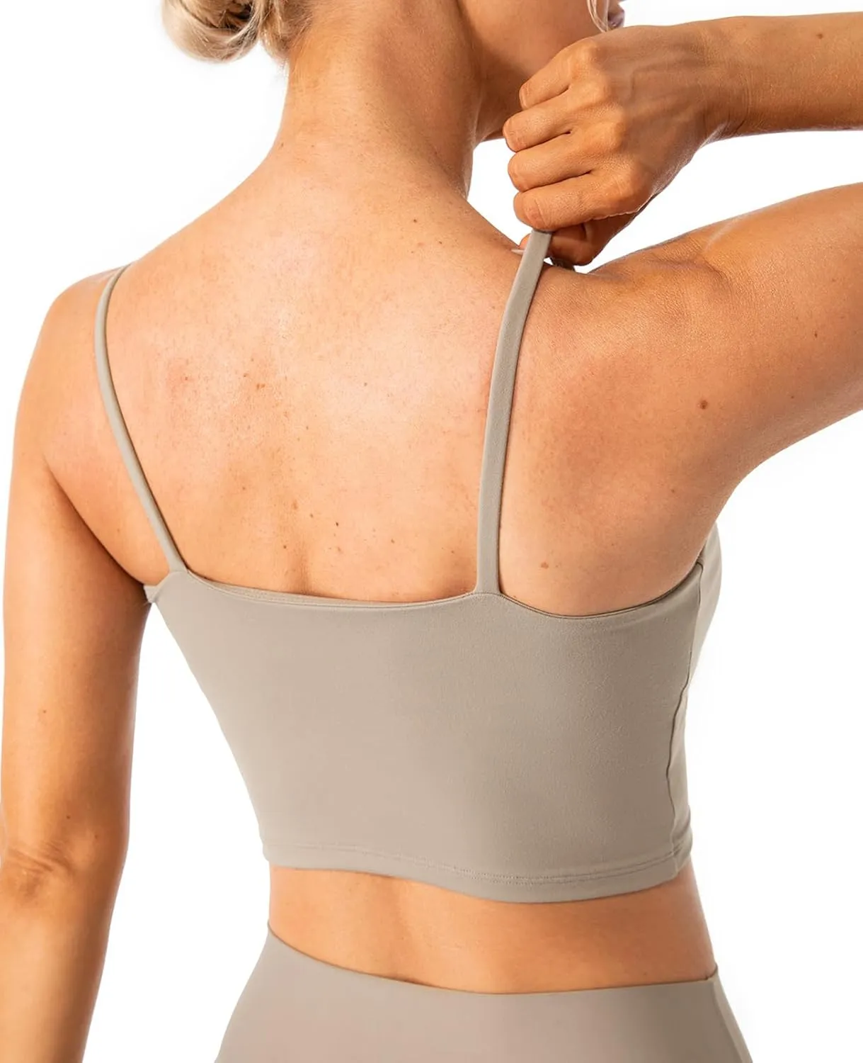 Lavento Women's Longline Sports Bras Yoga Cami Tank Top with Built in Bra