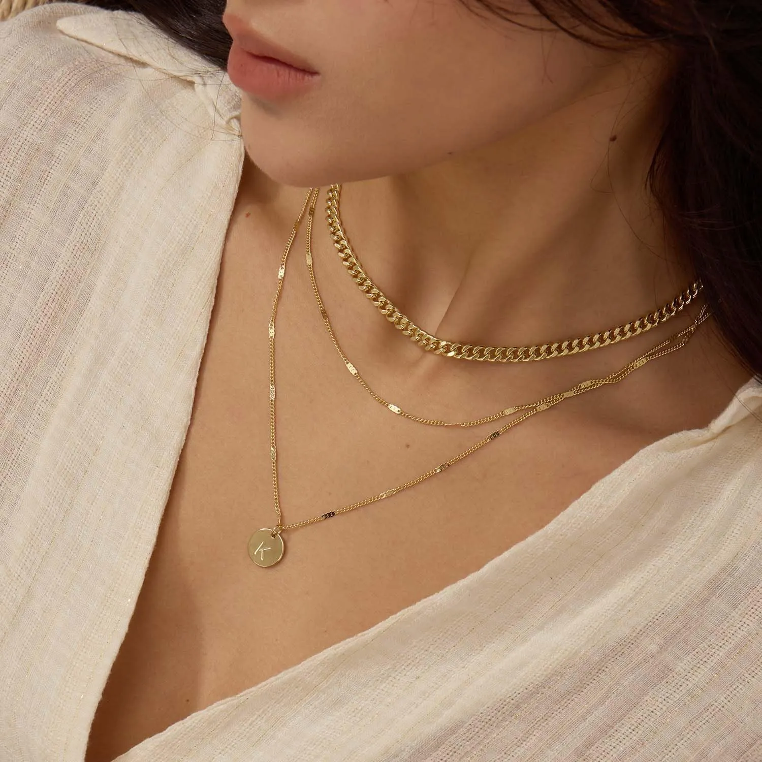 Layered Initial Necklaces for Women 14K Gold Plated Letter A-Z Pendant Necklace Cute Choker Necklace for Women Stackable Necklaces Name Necklaces Jewelry Gifts for Women Trendy