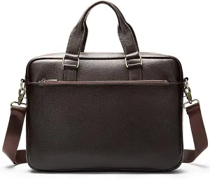 Leather Briefcase for Men Business Travel Laptop Messenger Bags Mens Leather Messenger Bag Office College Bag(Coffee)