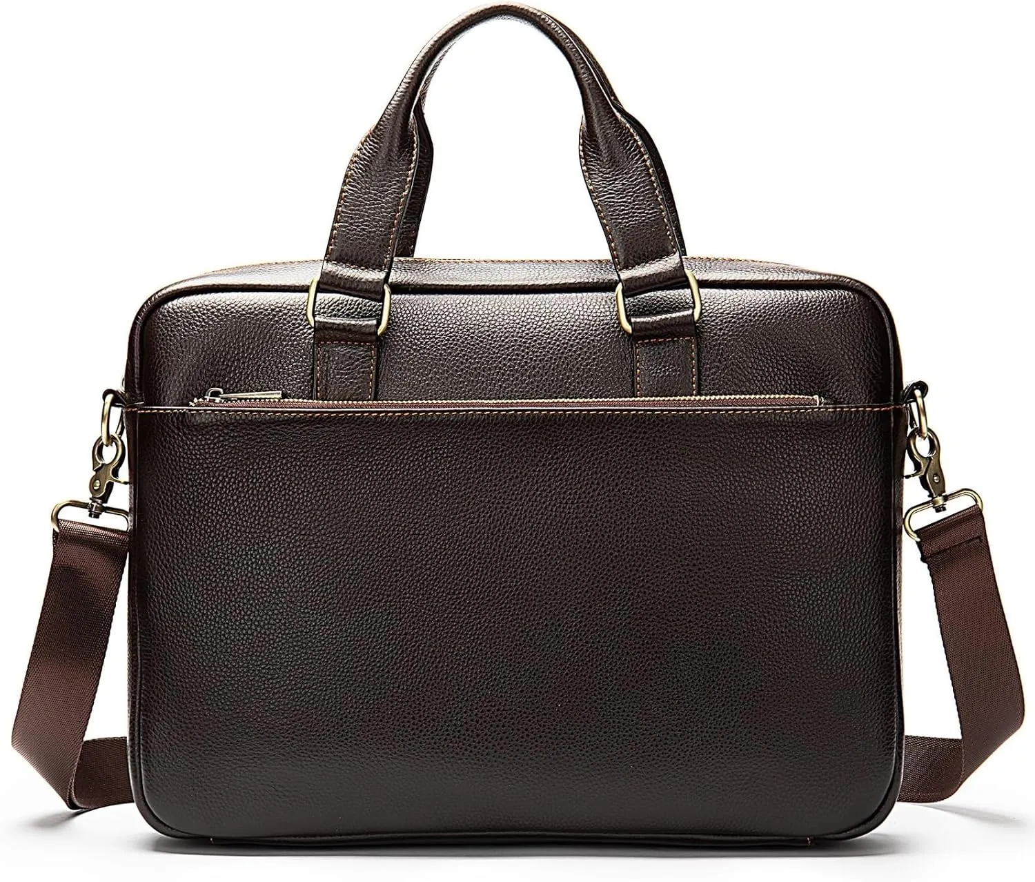 Leather Briefcase for Men Business Travel Laptop Messenger Bags Mens Leather Messenger Bag Office College Bag(Coffee)