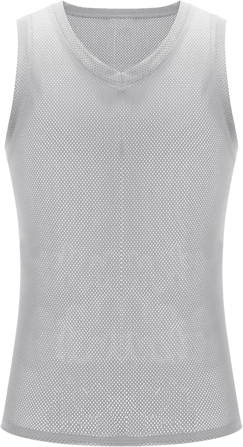 Lightweight Tank Tops for Men Mesh Breathable Summer Workout Tanks Sleeveless Athletic Muscle Gym Vest Quick Dry Tee