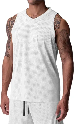 Lightweight Tank Tops for Men Mesh Breathable Summer Workout Tanks Sleeveless Athletic Muscle Gym Vest Quick Dry Tee