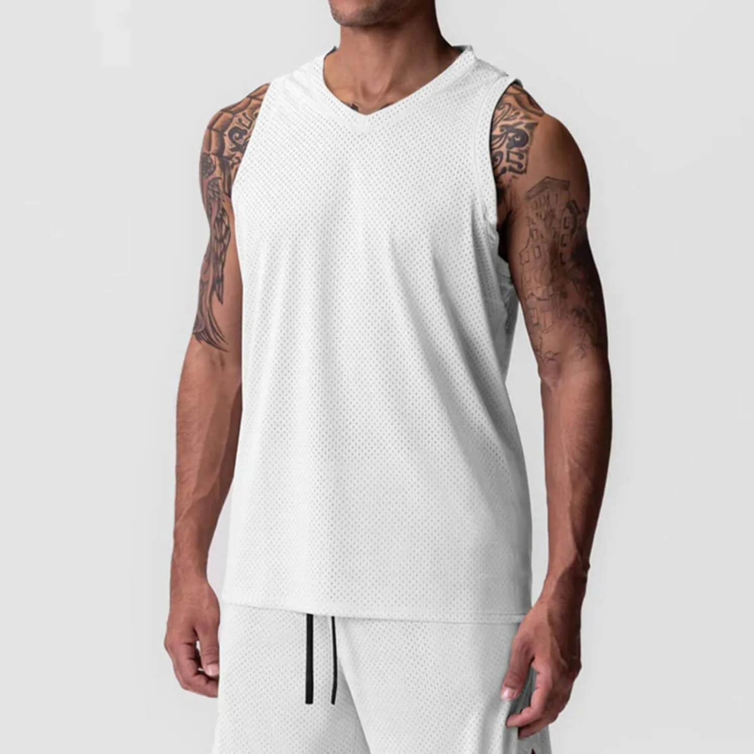 Lightweight Tank Tops for Men Mesh Breathable Summer Workout Tanks Sleeveless Athletic Muscle Gym Vest Quick Dry Tee