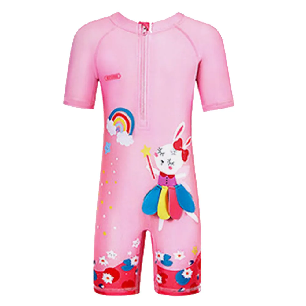 Little Surprise Box 3D Pink Rabbit Fairy Print Swimwear for Kids & Toddlers with UPF 50 
