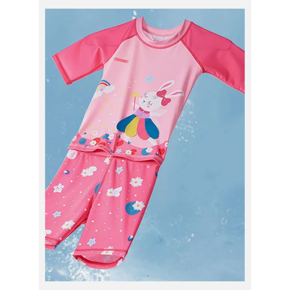 Little Surprise Box 3D Pink Rabbit Fairy Print Swimwear for Kids & Toddlers with UPF 50 