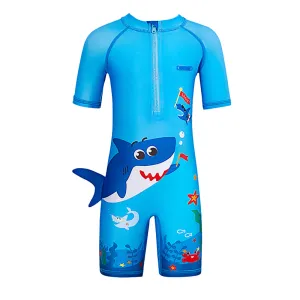 Little Surprise Box 3d Tail Blue Shark Swimwear for Toddlers & Kids with UPF 50 