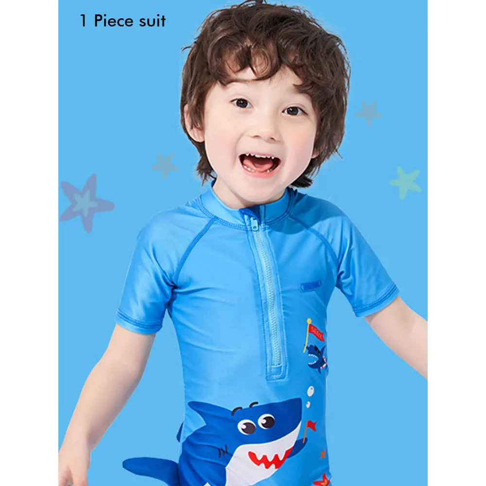 Little Surprise Box 3d Tail Blue Shark Swimwear for Toddlers & Kids with UPF 50 