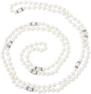 Long Pearl Necklaces Cream White Glass Faux Pearl Multifunction Costume Jewelry Elegant Long Necklaces for Women