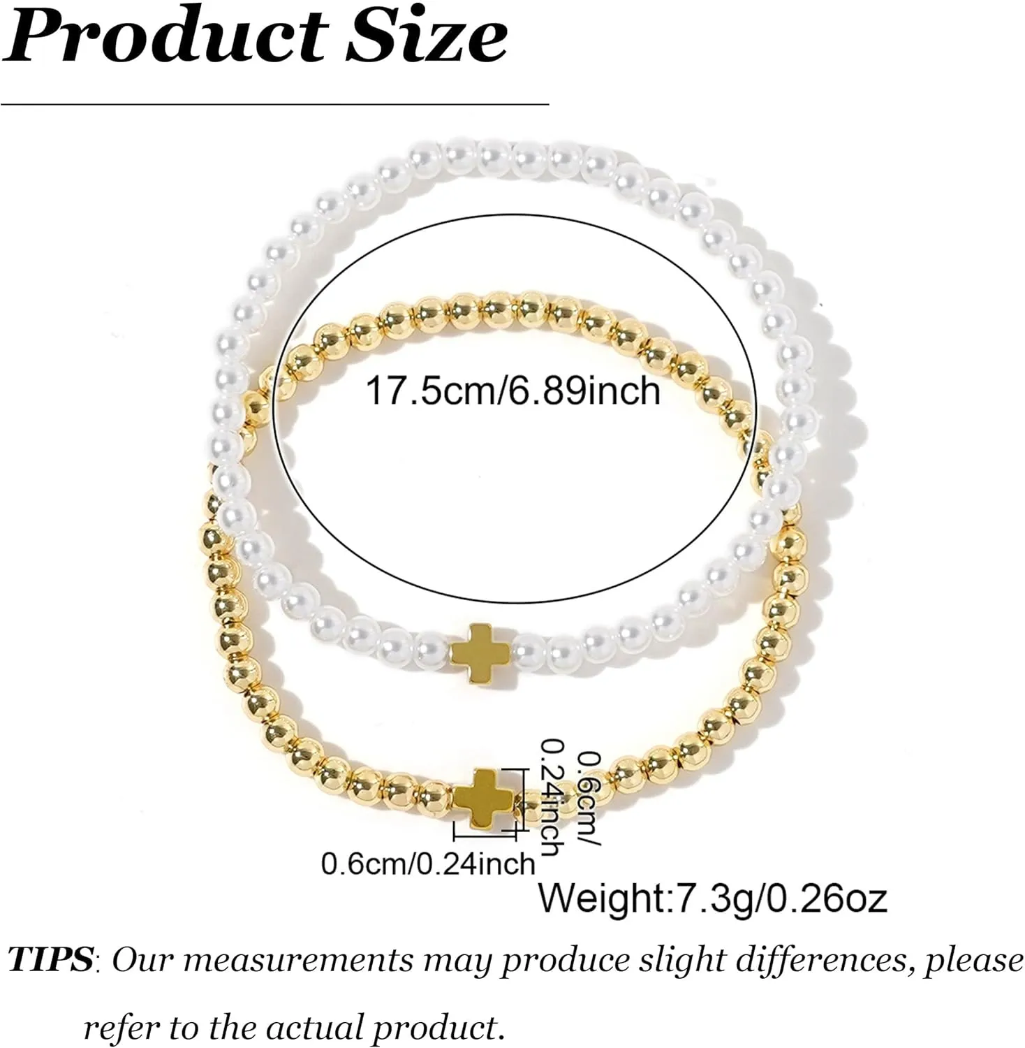 Long tiantian Gold Bracelets for Women Gold Beaded Bracelet Stack for Women Pearl Cross Bracelet for Women Trendy 2025