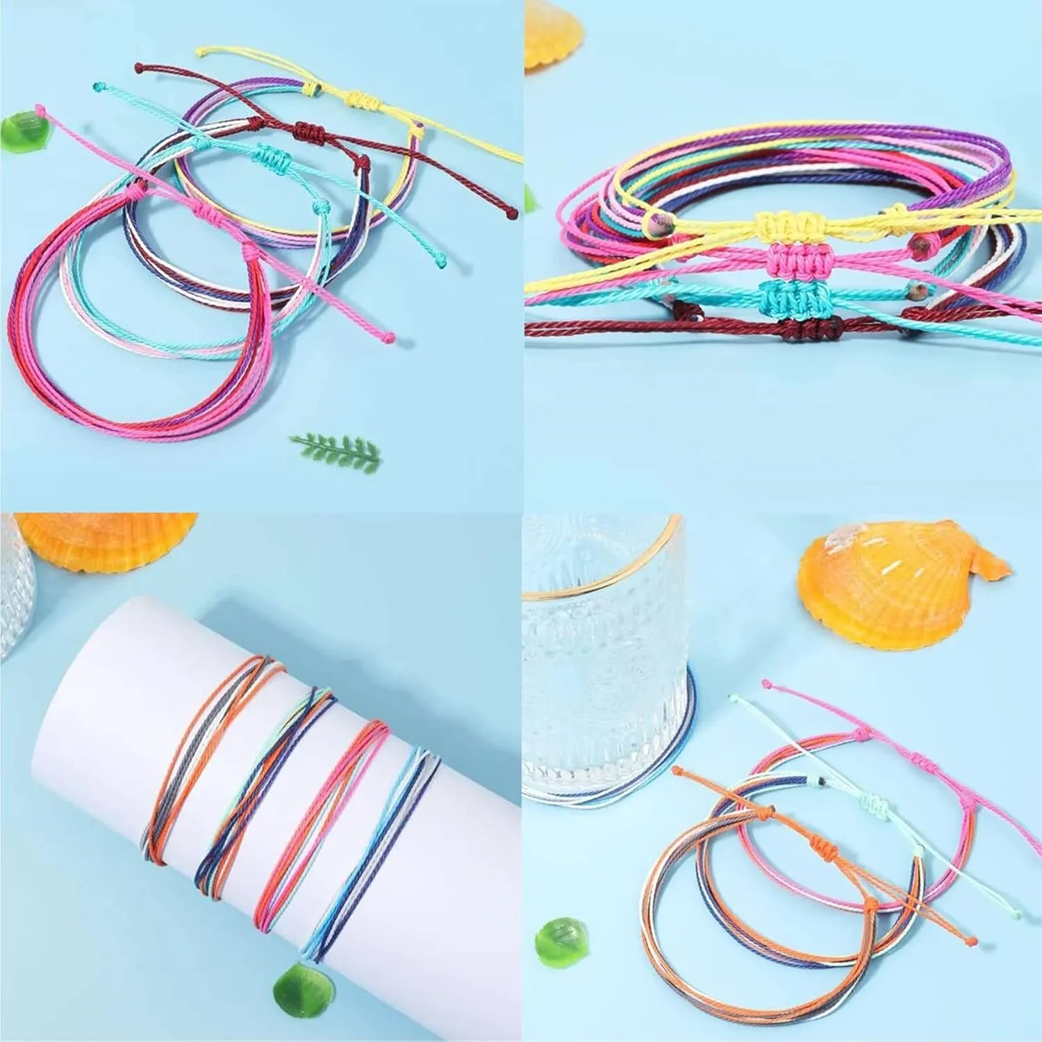 Long tiantian String Bracelets for Women Gifts Trendy Stuff Friendship Bracelets Waterproof Summer Ankle Bracelets Outfits Adjustable Wave Surfer Beach Bracelets Stocking Stuffers
