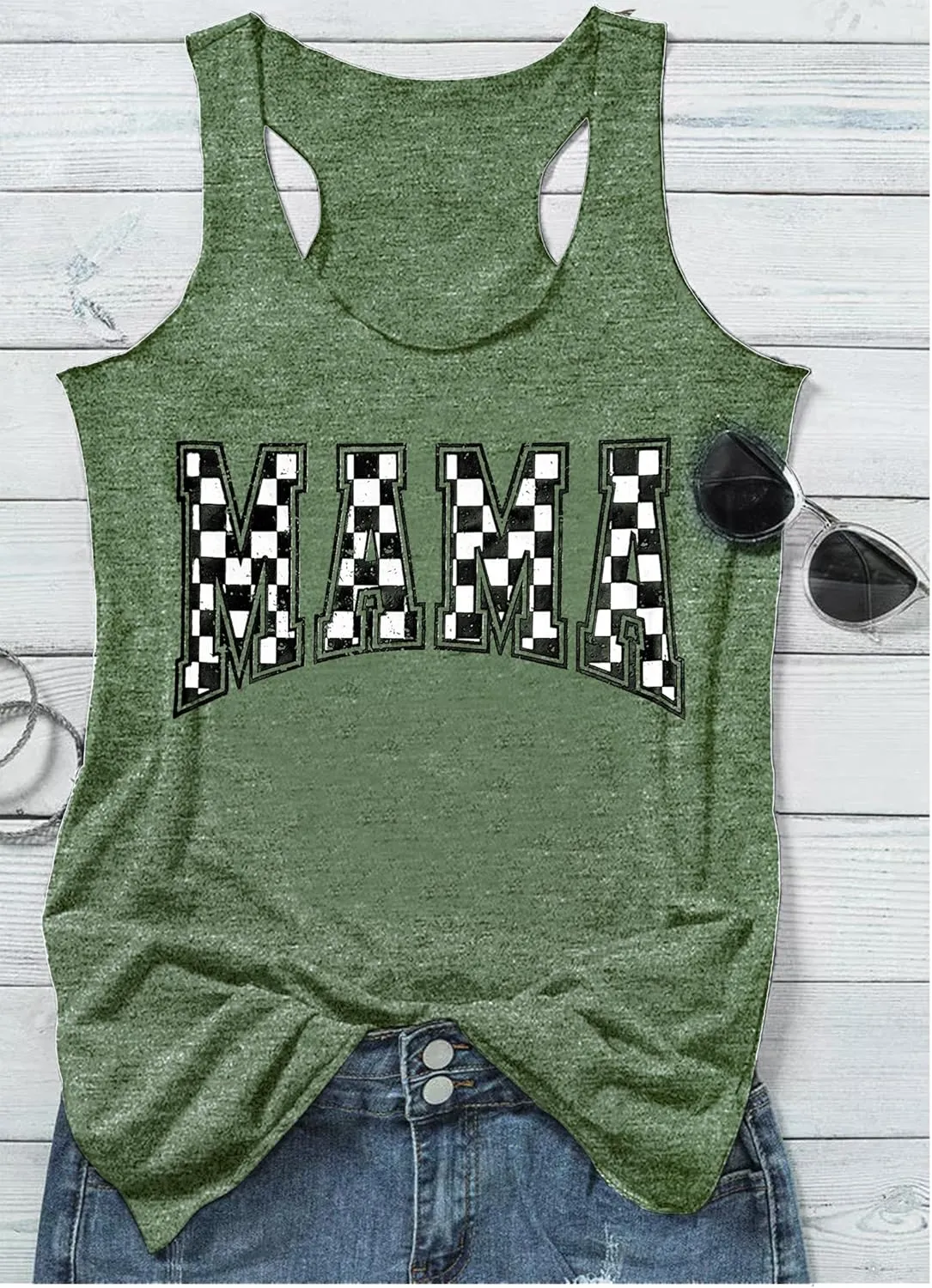 Mama Tank Tops for Women Funny Mom Racerback Tank Tops Boy Mom Outfits Tops Moms Club Graphic Camisole T Shirts Clothes