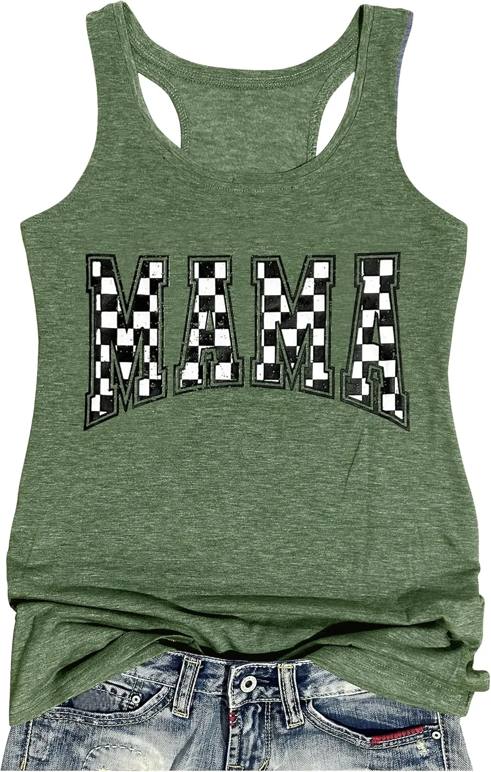 Mama Tank Tops for Women Funny Mom Racerback Tank Tops Boy Mom Outfits Tops Moms Club Graphic Camisole T Shirts Clothes