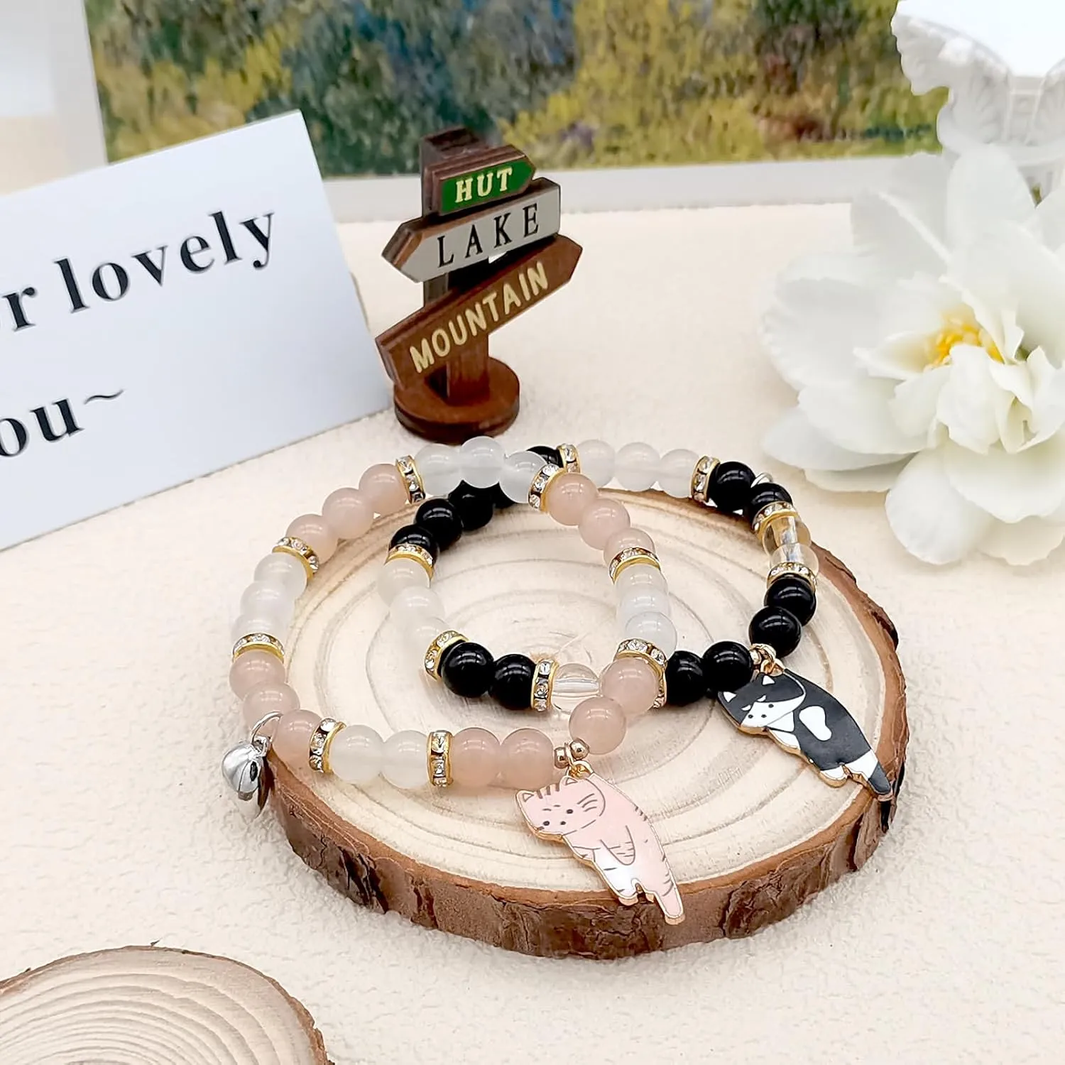 Matching Bracelets for Couples Friend Bff, Friendship/Couples Bracelets Set, Handmade Distance Bead Charm Bracelets