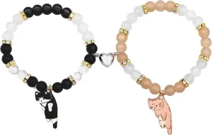 Matching Bracelets for Couples Friend Bff, Friendship/Couples Bracelets Set, Handmade Distance Bead Charm Bracelets