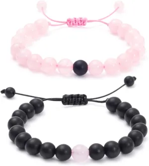 Matching Couples Bracelets, Natural Gemstone Bracelets His and Her Matching Bracelets for Couples, Gifts for Boyfriend and Girlfriend