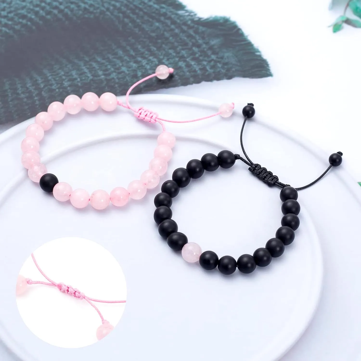 Matching Couples Bracelets, Natural Gemstone Bracelets His and Her Matching Bracelets for Couples, Gifts for Boyfriend and Girlfriend
