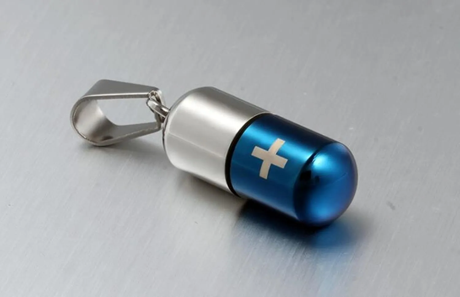 Medical Alert ID Pendant Necklaces for Men Women Stainless Steel Emergency Pill Case Tube Holder Necklaces